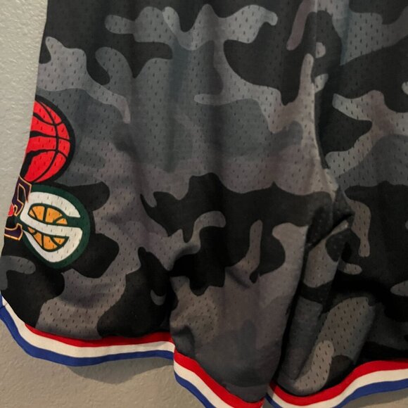 WHO CARES SUPPLY CO. NBA Remix Heavy Mesh Hoop Basketball Shorts Black Camo XL - Picture 8 of 10